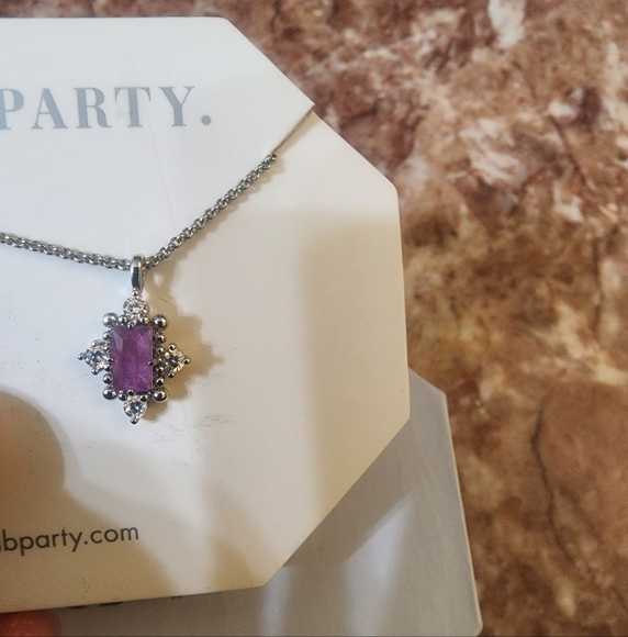 Fierce In Sparkle Natural Fusion Purple Quartz Rhodium Plating Necklace